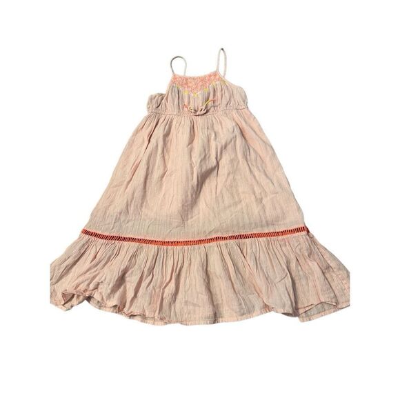 Cat & Jack sundress Dress Girls Size 3t pink linen lurex stripe beach summer - Picture 1 of 3